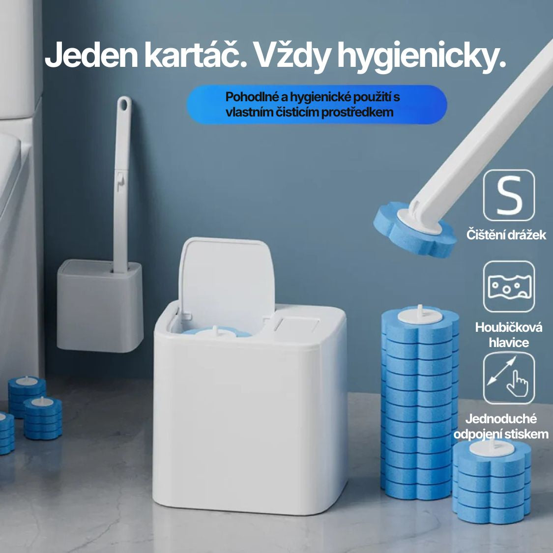 Heroza™ - Toaletní kartáč V1 s vyměnitelnou hlavicí V1