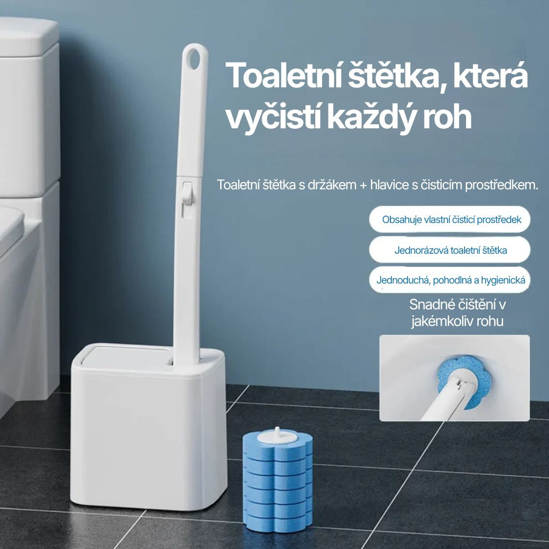 Heroza™ - Toaletní kartáč s vyměnitelnou hlavicí